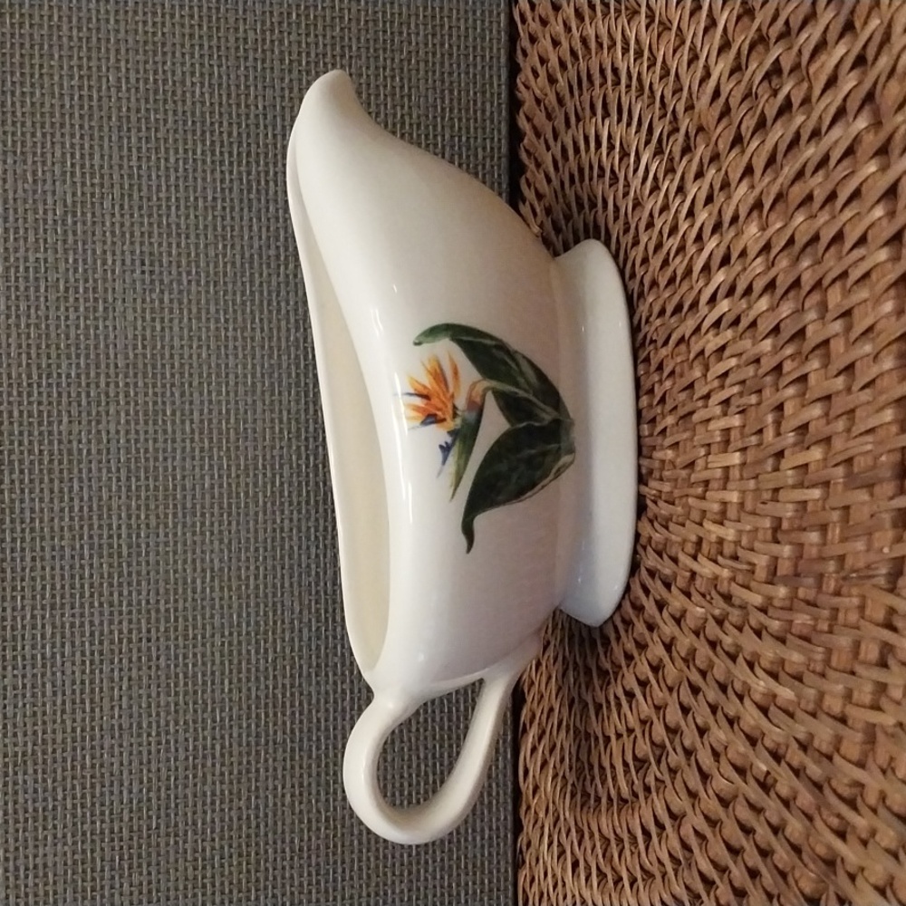 Santa Anita Pottery Flowers of Hawaii Dinnerware Bird of Paradise Gravy Boat